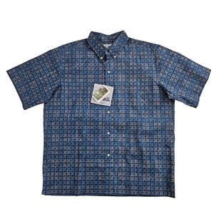 Reyn Spooner Hawaiian (Mens XL) Button Down Shirt Aloha Tropical Pua Palena Blue